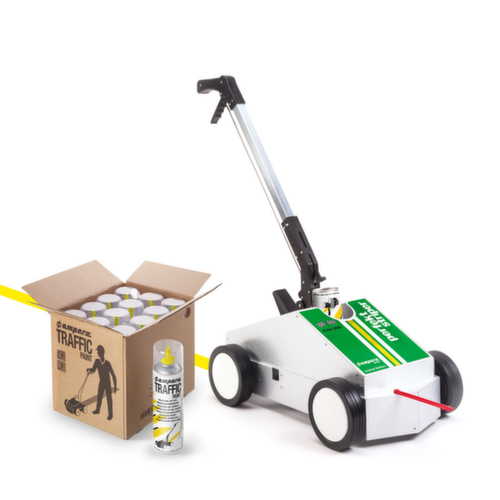 a.m.p.e.r.e. Kit de marquage au sol TRAFFIC PAINT® avec 12 bombes de peinture, jaune