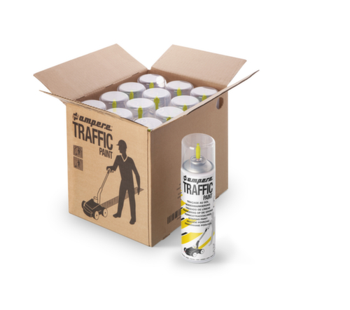 a.m.p.e.r.e. Kit de marquage au sol TRAFFIC PAINT® avec 12 bombes de peinture, jaune