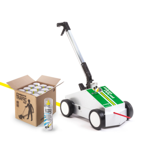 a.m.p.e.r.e. Kit de marquage au sol TRAFFIC EXTRA PAINT® avec 12 bombes de peinture, jaune