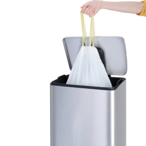 Sac poubelle EKO avec cordon, 15 l, blanc