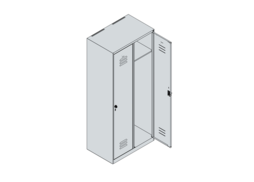 C+P Armoire vestiaire Classic Plus à 2 compartiments, largeur de compartiment 400 mm