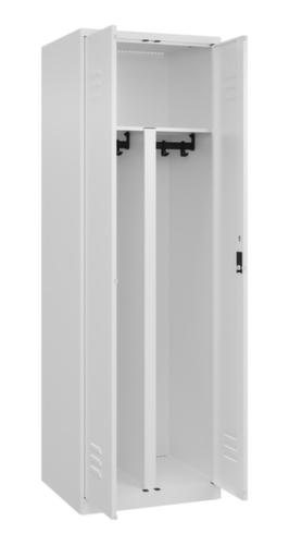 C+P Armoire vestiaire pour EPI Classic Plus pour une séparation en noir et blanc, largeur de compartiment 300 mm