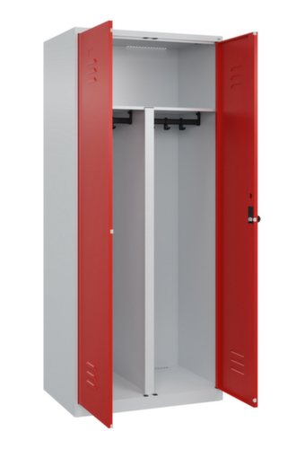 C+P Armoire vestiaire pour EPI Classic Plus pour une séparation en noir et blanc, largeur de compartiment 400 mm