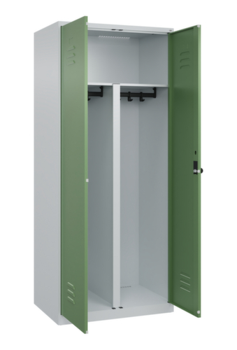 C+P Armoire vestiaire pour EPI Classic Plus pour une séparation en noir et blanc, largeur de compartiment 400 mm