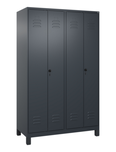 C+P Armoire vestiaire pour EPI Classic Plus pour une séparation en noir et blanc, largeur de compartiment 300 mm