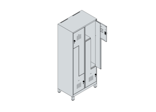 C+P Armoire vestiaire Z Classic Plus, largeur de compartiment 200/400 mm