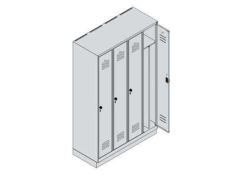 C+P Armoire vestiaire Classic Plus pour une séparation en noir et blanc, largeur de compartiment 300 mm