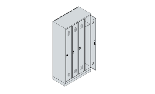 C+P Armoire vestiaire Classic Plus à 4 compartiments, largeur de compartiment 250 mm