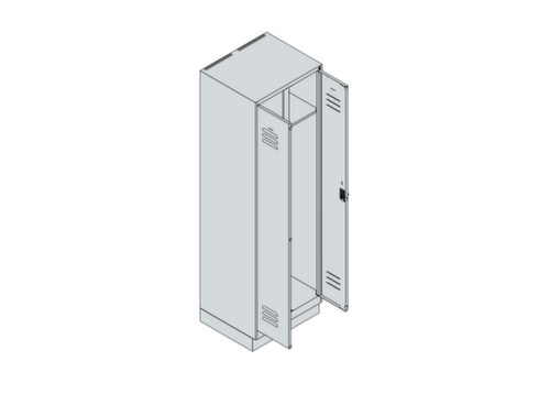 C+P Armoire vestiaire Classic Plus pour une séparation en noir et blanc, largeur de compartiment 300 mm