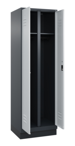 C+P Armoire vestiaire Classic Plus pour une séparation en noir et blanc, largeur de compartiment 300 mm