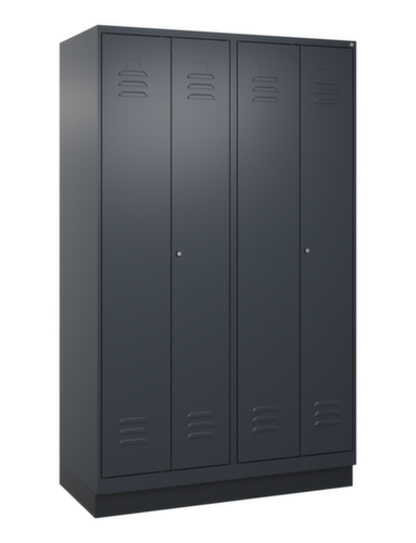 C+P Armoire vestiaire Classic Plus pour une séparation en noir et blanc, largeur de compartiment 300 mm