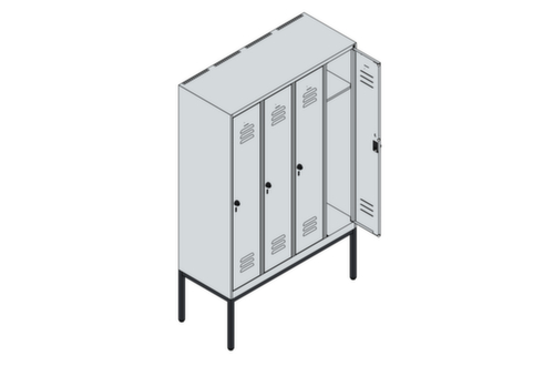 C+P Armoire vestiaire Classic Plus à 4 compartiments, largeur de compartiment 300 mm