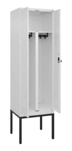 C+P Armoire vestiaire pour EPI Classic Plus pour une séparation en noir et blanc, largeur de compartiment 300 mm