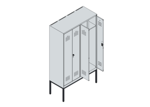 C+P Armoire vestiaire Classic Plus pour une séparation en noir et blanc, largeur de compartiment 300 mm