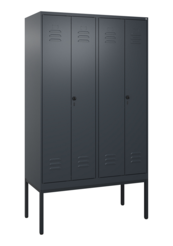 C+P Armoire vestiaire Classic Plus pour une séparation en noir et blanc, largeur de compartiment 300 mm