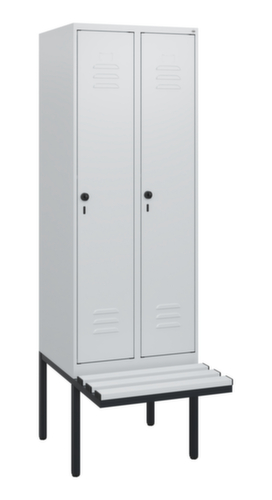 C+P Armoire vestiaire Classic Plus avec banc, largeur de compartiment 300 mm