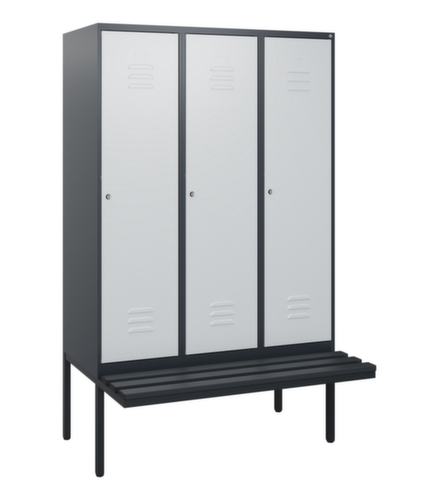 C+P Armoire vestiaire Classic Plus avec banc, largeur de compartiment 400 mm