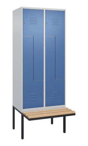 C+P Armoire vestiaire Z Classic Plus avec banc intégré, largeur de compartiment 400 mm