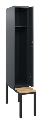 C+P Armoire vestiaire Classic Plus avec banc, largeur de compartiment 300 mm