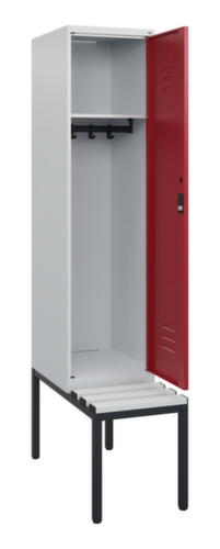 C+P Armoire vestiaire Classic Plus avec banc, largeur de compartiment 400 mm