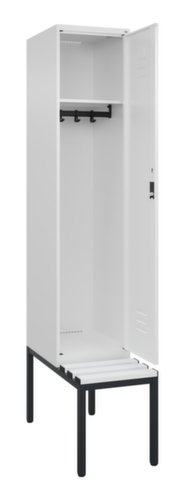 C+P Armoire vestiaire Classic Plus avec banc, largeur de compartiment 400 mm