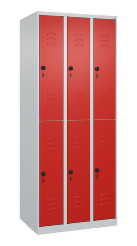 C+P Armoire vestiaire à deux niveaux Classic Plus, largeur de compartiment 250 mm