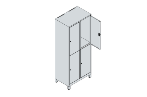 C+P Armoire vestiaire à deux niveaux Classic Plus, largeur de compartiment 400 mm