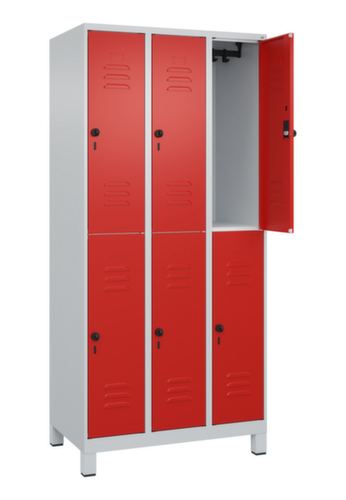 C+P Armoire vestiaire à deux niveaux Classic Plus, largeur de compartiment 300 mm