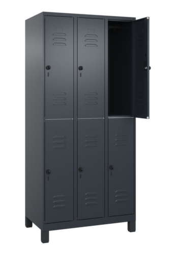 C+P Armoire vestiaire à deux niveaux Classic Plus, largeur de compartiment 300 mm