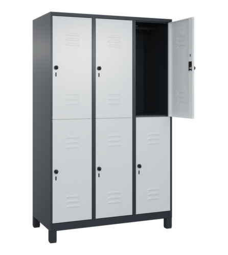 C+P Armoire vestiaire à deux niveaux Classic Plus, largeur de compartiment 400 mm