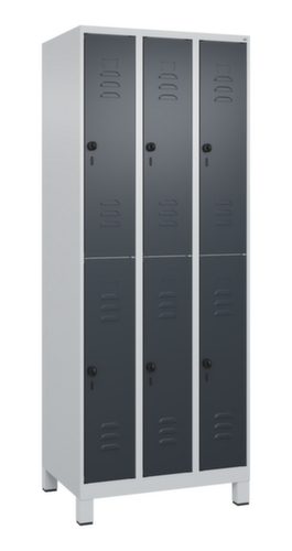 C+P Armoire vestiaire à deux niveaux Classic Plus, largeur de compartiment 250 mm