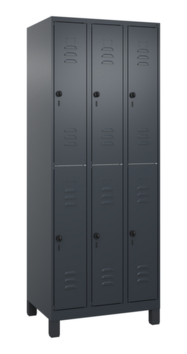 C+P Armoire vestiaire à deux niveaux Classic Plus, largeur de compartiment 250 mm