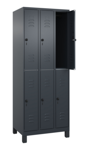 C+P Armoire vestiaire à deux niveaux Classic Plus, largeur de compartiment 250 mm