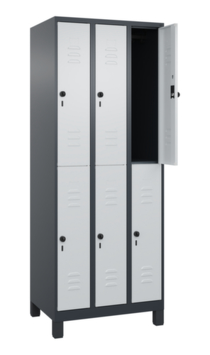 C+P Armoire vestiaire à deux niveaux Classic Plus, largeur de compartiment 250 mm