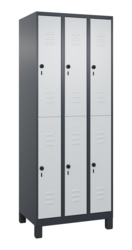 C+P Armoire vestiaire à deux niveaux Classic Plus, largeur de compartiment 250 mm