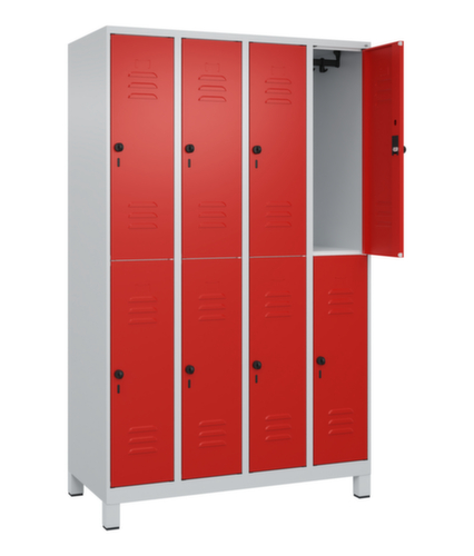 C+P Armoire vestiaire à deux niveaux Classic Plus, largeur de compartiment 300 mm