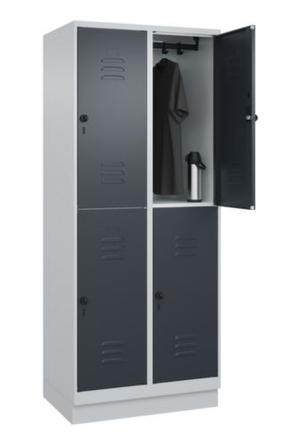 C+P Armoire vestiaire à deux niveaux Classic Plus, largeur de compartiment 400 mm