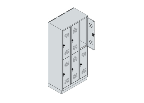 C+P Armoire vestiaire à deux niveaux Classic Plus, largeur de compartiment 300 mm