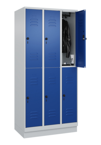 C+P Armoire vestiaire à deux niveaux Classic Plus, largeur de compartiment 300 mm