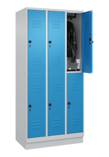 C+P Armoire vestiaire à deux niveaux Classic Plus, largeur de compartiment 300 mm