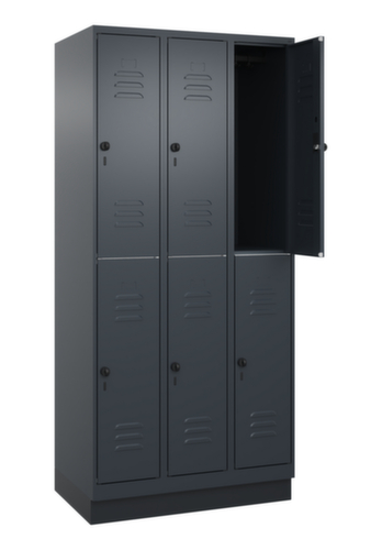 C+P Armoire vestiaire à deux niveaux Classic Plus, largeur de compartiment 300 mm