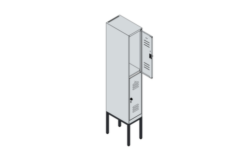 C+P Armoire vestiaire à deux niveaux Classic Plus, largeur de compartiment 300 mm