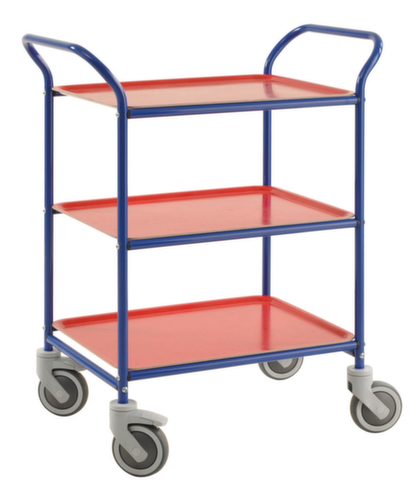 Kongamek Chariot pour l'alimentaire avec tablettes amovibles, force 150 kg, 3 plateaux