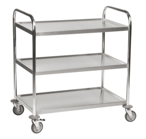 Kongamek Chariot à plateaux en acier inoxydable, force 100 kg, 3 plateaux