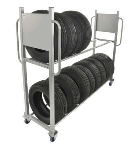 Kongamek Chariot à pneus pour 16 pneus, force 300 kg, 2 plateaux