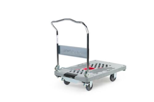 RuXXac Chariot à barre de poussée Dandy XL avec surface de chargement en plastique, force 330 kg, plateau longueur x largeur 935 x 605 mm