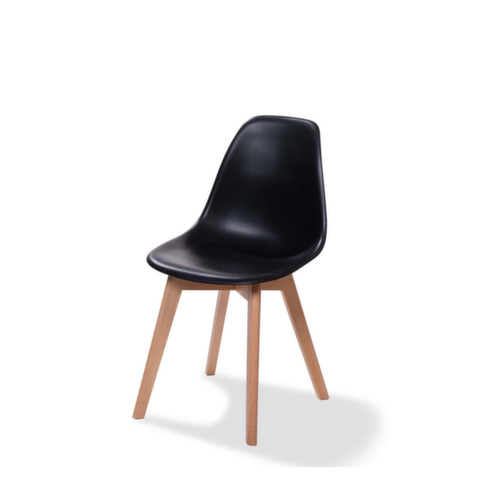VEBA Chaise empilable Essentials Keeve, assise noir, piètement 4 pieds
