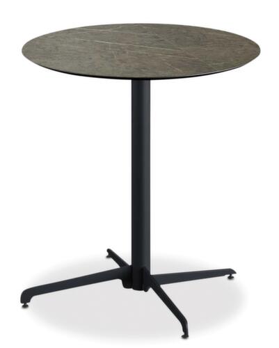 VEBA Table de bistro Essentials X Cross, Ø 700 mm, panneau Midnight Marble