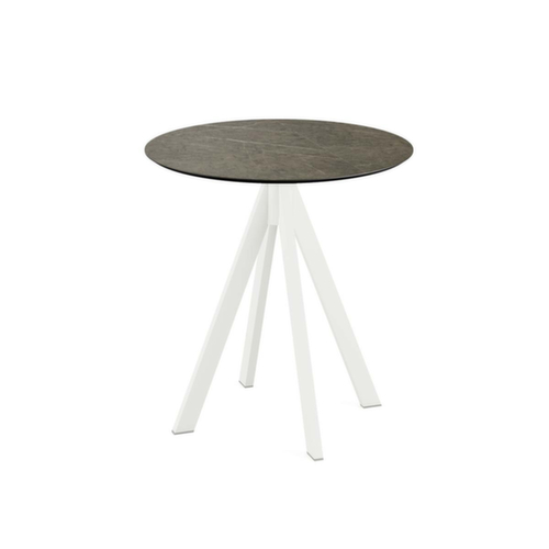 VEBA Table de bistro Essentials Infinity, Ø 700 mm, panneau Midnight Marble