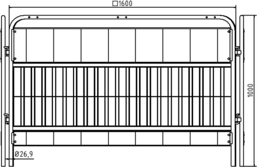 Schake Grille de protection de puits, hauteur x longueur 1000 x 1600 mm